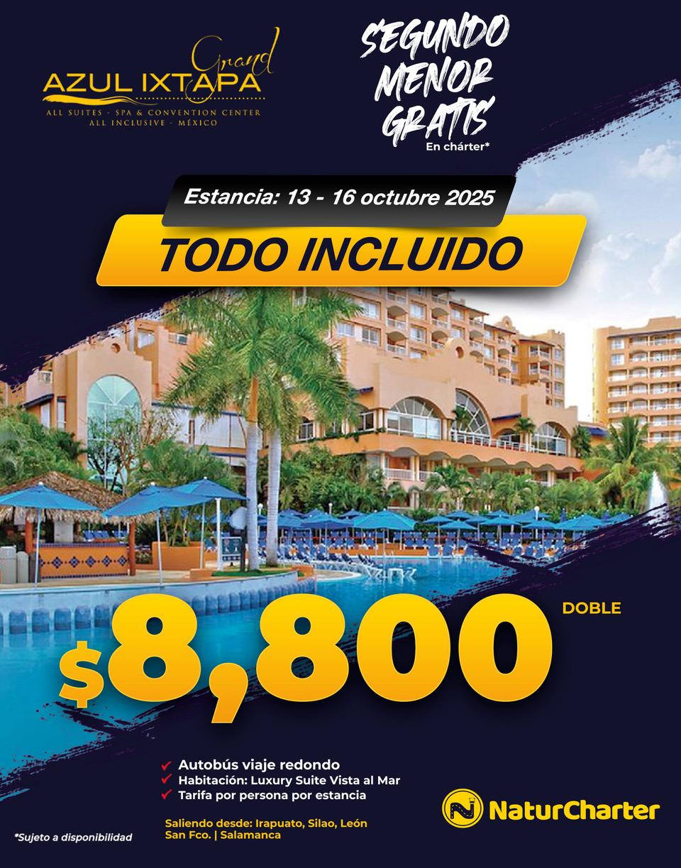 Azul Ixtapa Grand de 13 al 16 de octubre desde Bajio