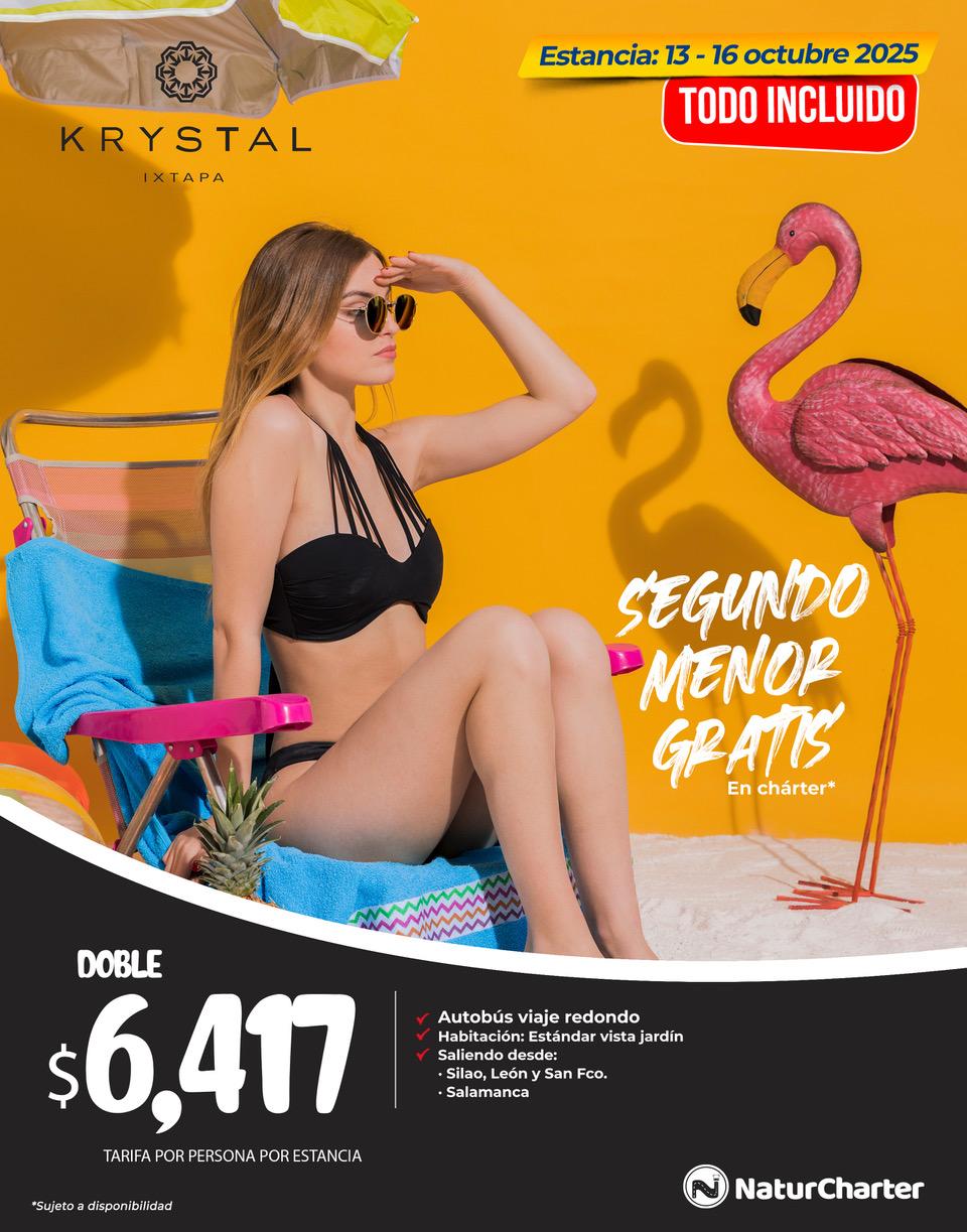 13 al 16 de octubre Krystal Ixtapa desde Bajio en autobus